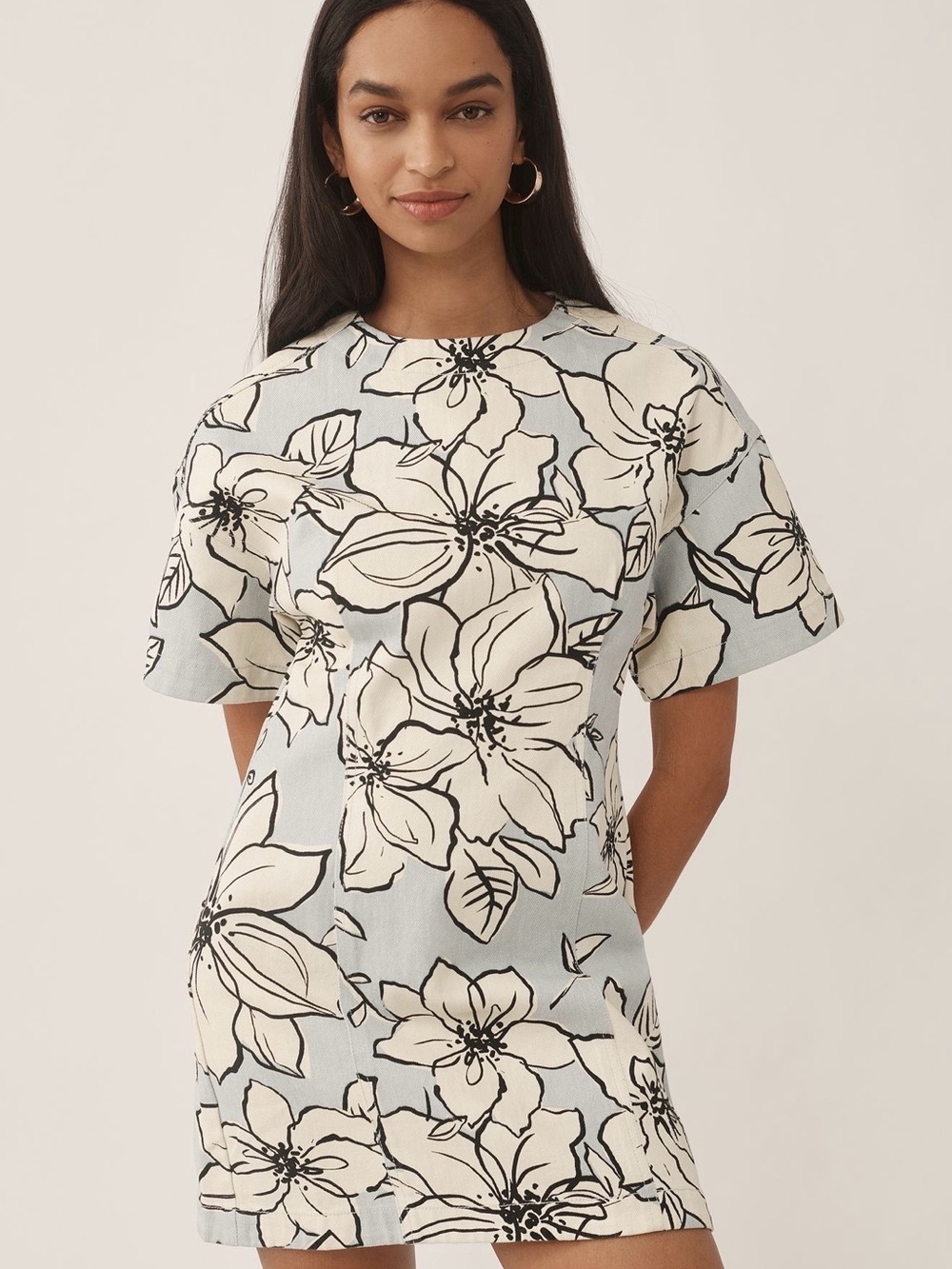 Anthropologie Dhruv Kapoor Short Sleeve Denim Mini Dress XS NWT